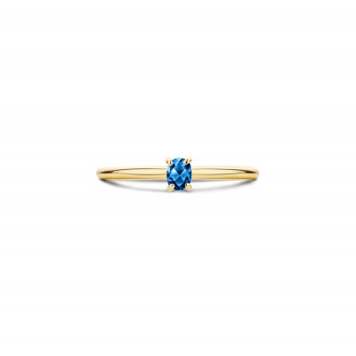 Gouden Ring Met Blauwe Topas