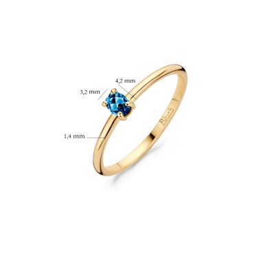 Gouden Ring Met Blauwe Topas