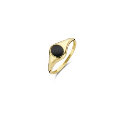 Blush Ring 1219YON - Geel Goud met Zwarte Onyx