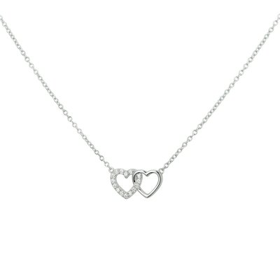 Collier hartjes zirkonia  dames