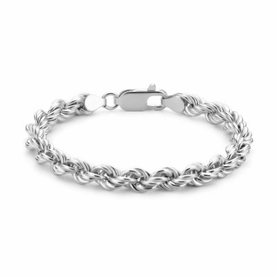 Zilveren armband - Gerhodineerd - Koord - 6.5 mm - 19 cm