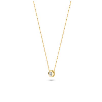 Geelgouden Collier Met Zirkonia