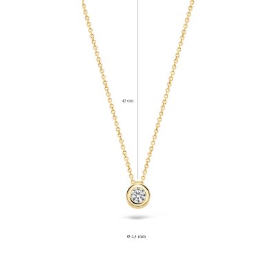 Geelgouden Collier Met Zirkonia