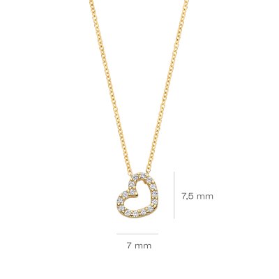 Blush collier hartje met zirkonia 3072YZI 