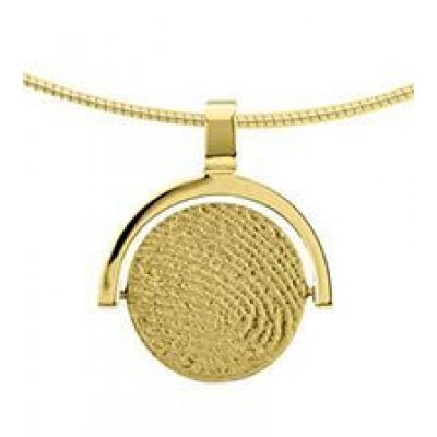 Silent Memories Gouden Vingerafdruk Hanger Rond