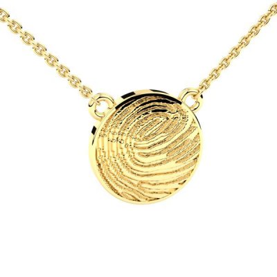 Silent Memories Gouden Vingerafdruk Collier Rond