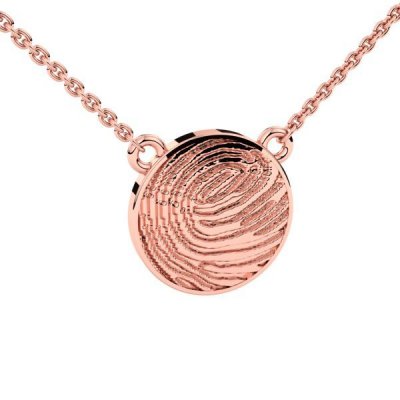 Silent Memories Rosegouden Vingerafdruk Collier Rond