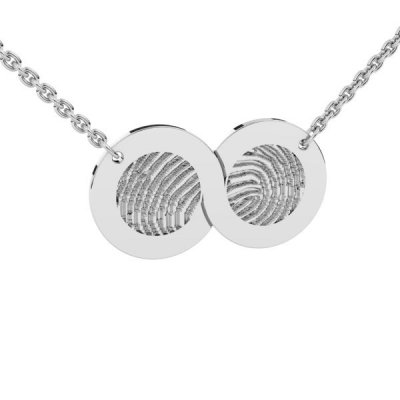 Silent Memories Zilveren Vingerafdruk Collier Infinity