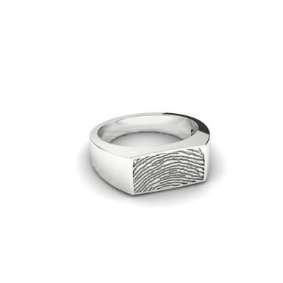 Silent Memories Witgouden Vingerafdruk Ring