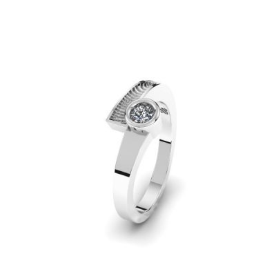 Silent Memories Zilveren Vingerafdruk Ring met Zirkonia