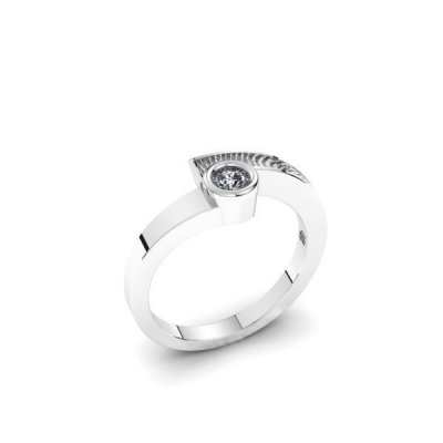 Silent Memories Zilveren Vingerafdruk Ring met Zirkonia