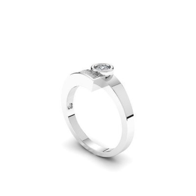 Silent Memories Zilveren Vingerafdruk Ring met Zirkonia