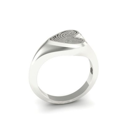 Silent Memories Witgouden Vingerafdruk Ring