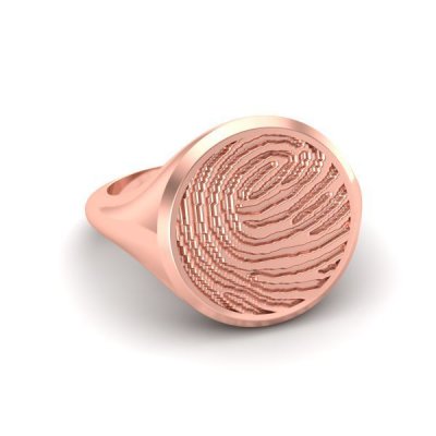 Silent Memories Roségouden Vingerafdruk Ring