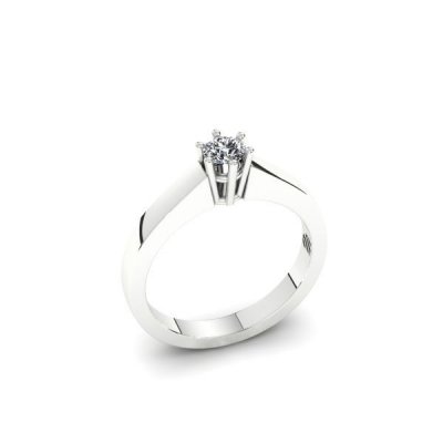 Silent Memories Witgouden Ring met Herinneringsdiamant