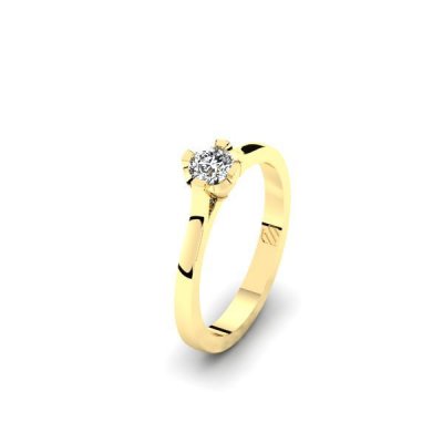 Silent Memories Gouden Ring met Herinneringsdiamant