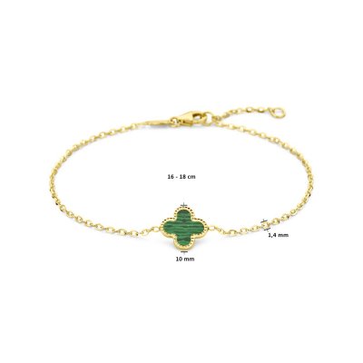 Armband bloem malachiet 16 – 18 cm