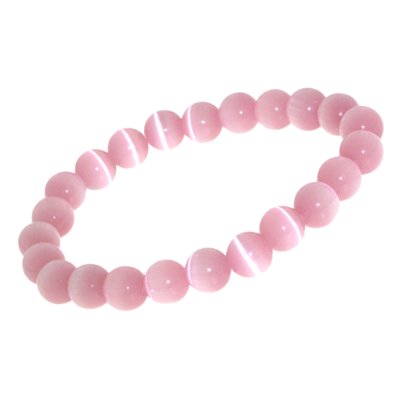 Armband kattenoog roze licht