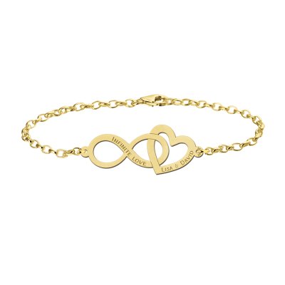 Armband met infinity en hartje goud