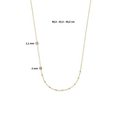 Collier bolletjes 1,1mm 40,5 - 42,5 - 44,5cm
