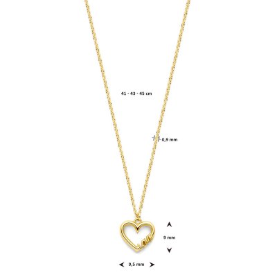 Collier hartje en love 0,9 mm 41 - 43 - 45 cm