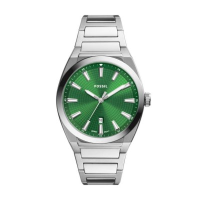 Fossil heren horloge edelstaal band Everett green FS5983