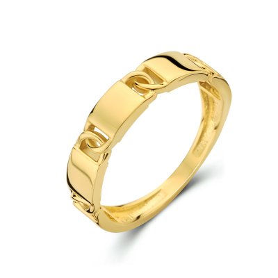 Geel gouden ring schakelmotief