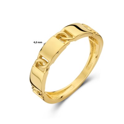 Geel gouden ring schakelmotief