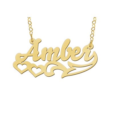 Gold plated naamketting model Amber 