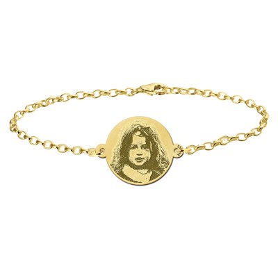 Gouden armband met foto rondje