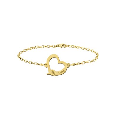 Gouden armband met hartje en naam