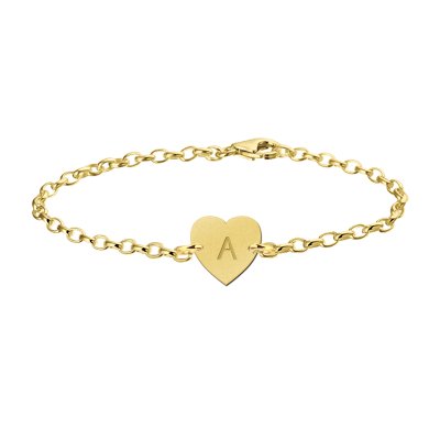 Gouden armband met letter hart
