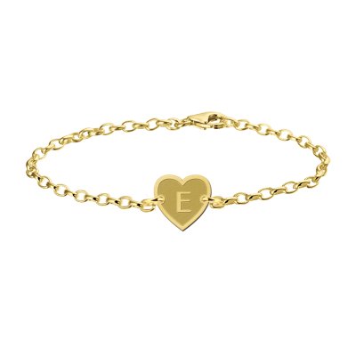 Gouden armband met letter hartje