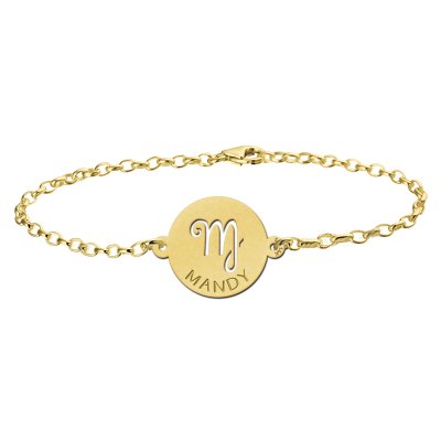 Gouden armband met sterrenbeeld rond Maagd