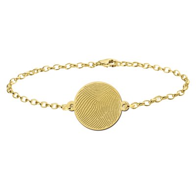 Gouden armband met vingerafdruk rondje