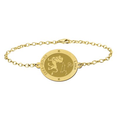Gouden armband sterrenbeeld ovaal Leeuw