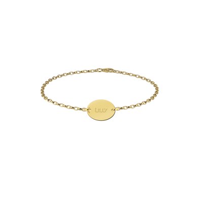Gouden armbandje met naam ovaal 