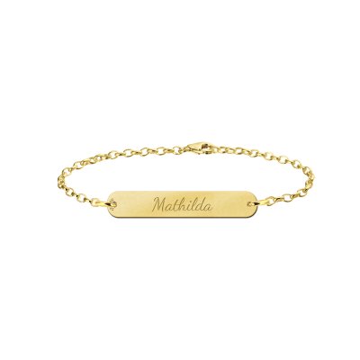 Gouden bar armband met naam