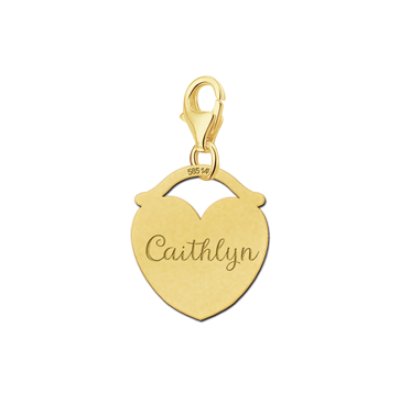 Gouden bedel hart met naam 