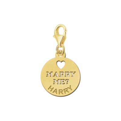 Gouden bedel Marry me met naam