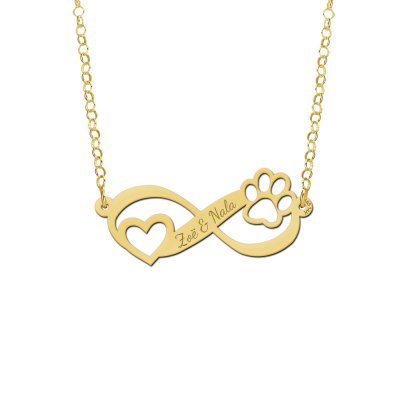 Gouden dieren ketting met gravure