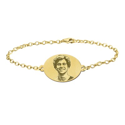 Gouden foto armband ovaal