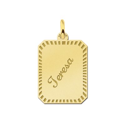 Gouden hanger gegraveerd