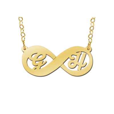 Gouden hanger infinity initialen