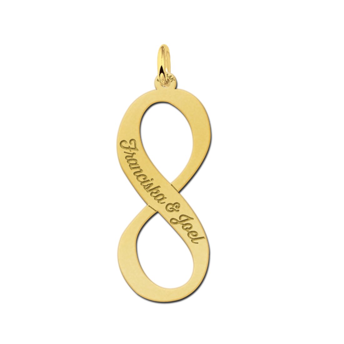 Op de grond ziekte verband Gouden hanger infinity lang met naam / Anny van Buul Juweliers Sieraden