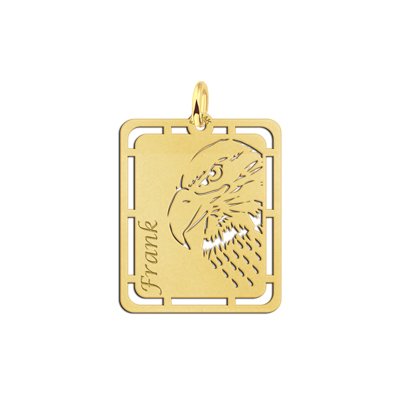 Gouden hanger met adelaar en naamgravure 