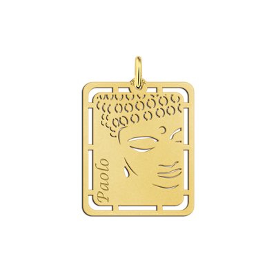 Gouden hanger met Boeddha en naamgravure 