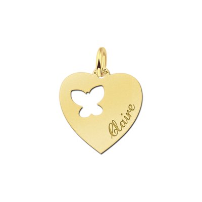 Gouden hangertje met vlinder 