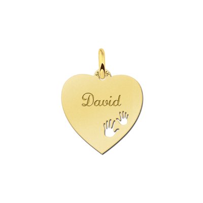 Gouden hart met naam 