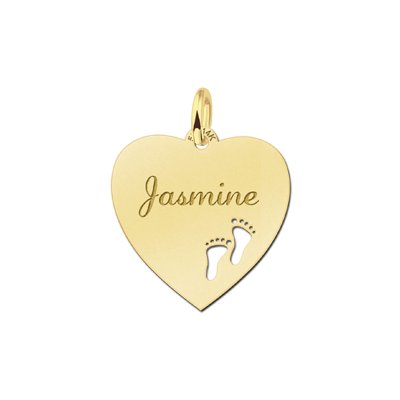 Gouden hart met voetjes 